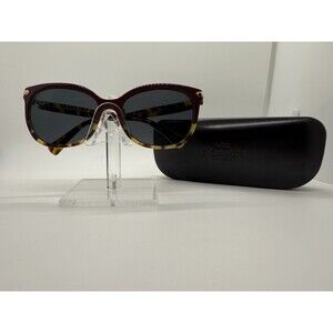 Coach HC 8132 L109 543713 Burgundy Tortoise 57-17 135 Sunglasses W/ Coach Case